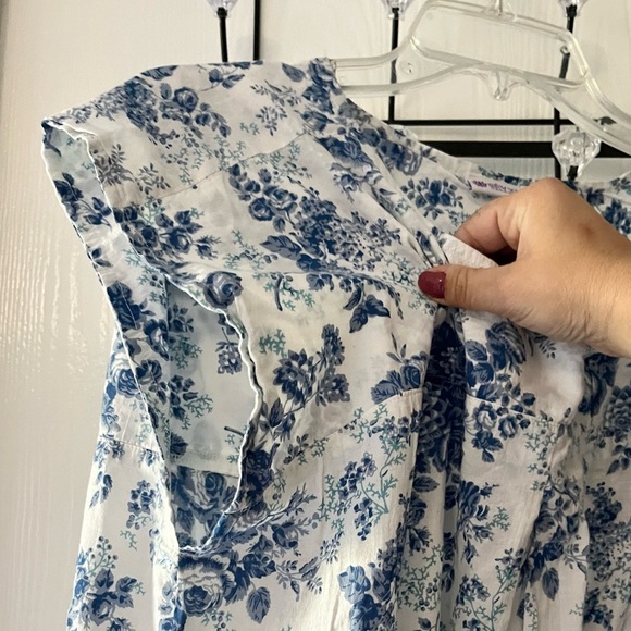 Sevya Handmade Blue Floral Dress - Picture 3 of 8